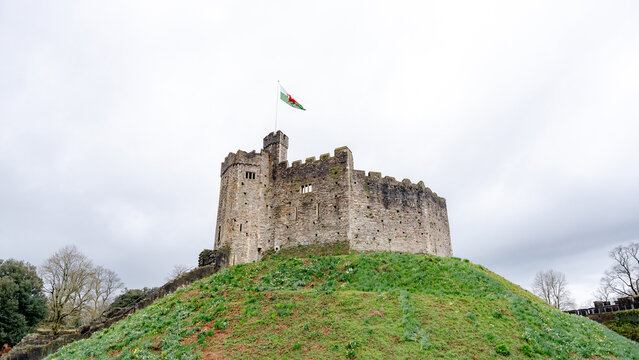 Norman fortress within Cardiff Castle, Wales