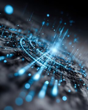 Digital data exchange and futuristic technology visualization