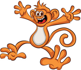 Monkey cheered illustration drawing vector art funny cute nice