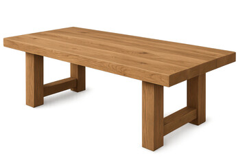Fototapeta premium Robust solid oak wood bench isolated on transparent background for home decor.