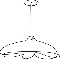 Continuous Line Art Illustration of Ceiling Pendant Lamp