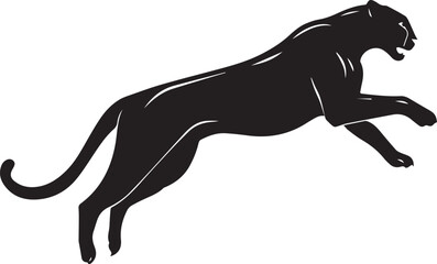 Running Cheetah Silhouette – Fast Leaping Wild Cat Vector Logo