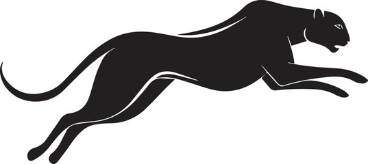 Running Cheetah Silhouette – Fast Leaping Wild Cat Vector Logo