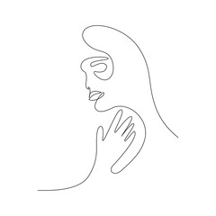 Ultra minimal abstract women continuous line art