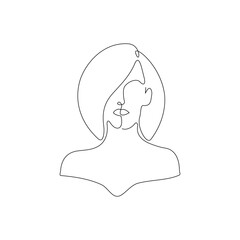 Minimal abstract women continuous line art