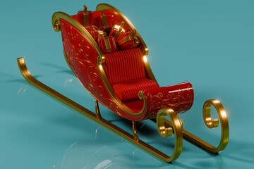 christmas sleigh with presents