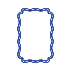 Ornate blue and Vector illustration white decorative frame