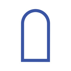 Blue rounded rectangle outline on Vector illustration white background