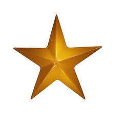 golden star isolated on white transparent background