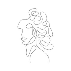 Ultra minimal abstract women continuous line art