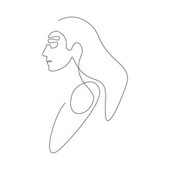 Ultra minimal abstract women continuous line art