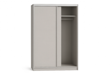 Minimalistic wardrobe with sliding doors isolated on transparent background.