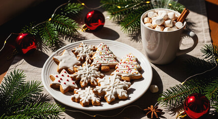 Festive Gingerbread Cookies and Warm Hot Cocoa