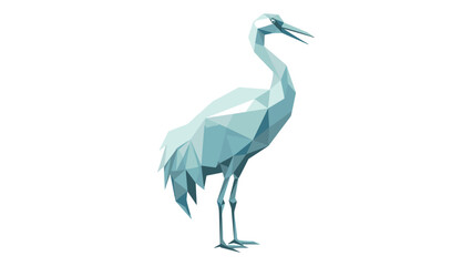 Fototapeta premium Geometric low poly crane bird art with modern minimalist design
