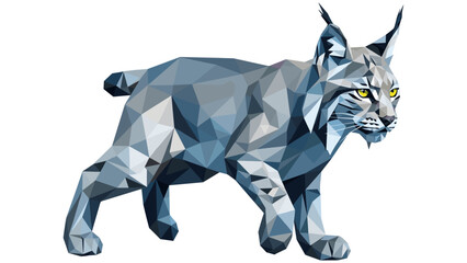 Obraz premium Geometric bobcat with low poly design in modern art style