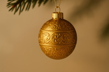 golden christmas ball