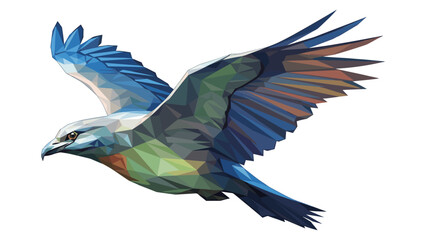 Obraz premium Geometric bird in flight with colorful polygonal design