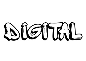 Digital graffiti word vector font
Vector font word on a white background
