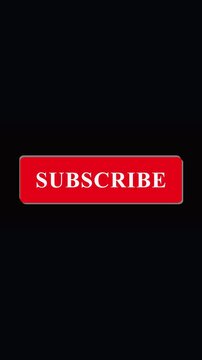 Bright red rectangular SUBSCRIBE button with white lettering for mobile video. Red Rectangular Button With The Word SUBSCRIBE In White On A Dark Background.