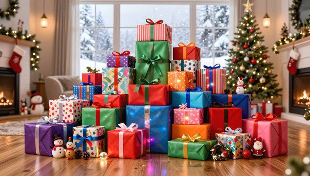 山積みのクリスマスプレゼント