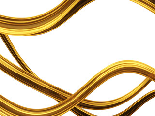 Abstract golden background with curves and swirling lines for a decorative light wave pattern