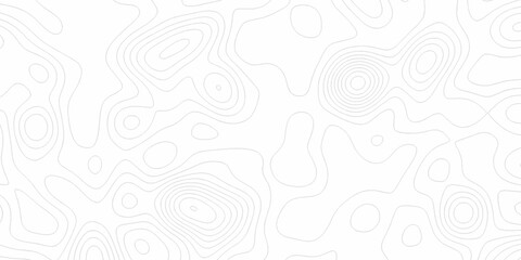 Seamless vector topographic map background. Contour elevation topographic and textured Background of geographic grid for hiking and mountain sports. Abstract black and white topographic contours lines