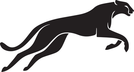 Running Cheetah Silhouette – Fast Leaping Wild Cat Vector Logo
