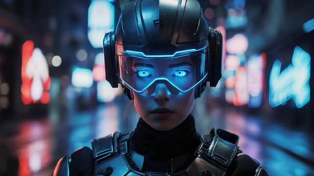 Futuristic Cyberpunk Portrait - A Neon-Lit Vision of Tomorrow.