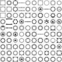 Snowflake holiday frame silhouette isolated on white background