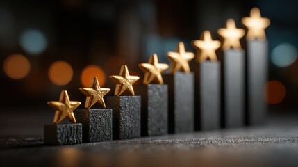 Stunning five star rating chart showing business growth and success, perfect for highlighting exceptional customer experience online