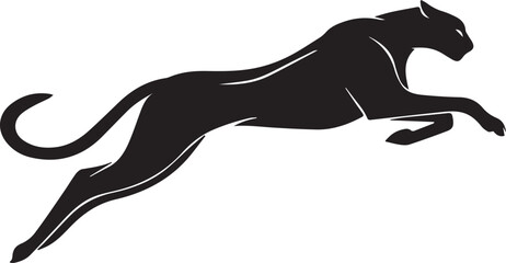 Running Cheetah Silhouette – Fast Leaping Wild Cat Vector Logo © Rohan