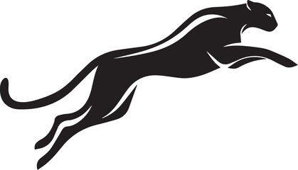 Running Cheetah Silhouette – Fast Leaping Wild Cat Vector Logo