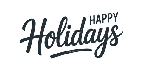 Image showing the words happy holidays in a stylized font on a white background
