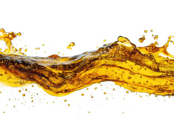 old engine oil spill and splash isolated on white background, texture