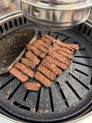 Perfectly Grilled Hanwoo Beef on Korean BBQ Grill