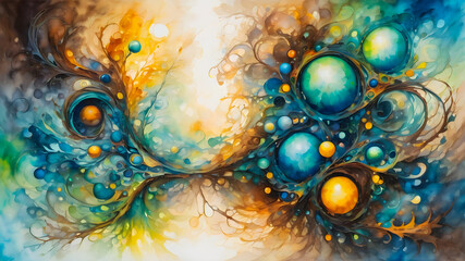 abstract fractal background. watercolor waves. wallpaper.	