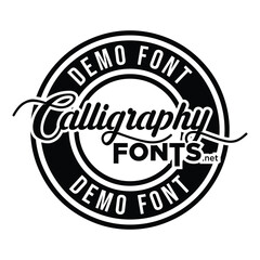 Fototapeta premium Elegant calligraphy badge design. Vintage circular emblem for branding. Stylish typography logo for creative projects.