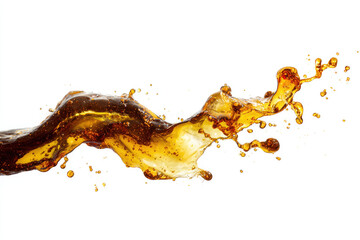 old engine oil spill and splash isolated on white background, texture