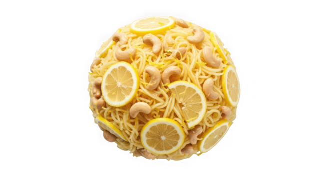 Creative egg shaped dish with seafood and citrus slices