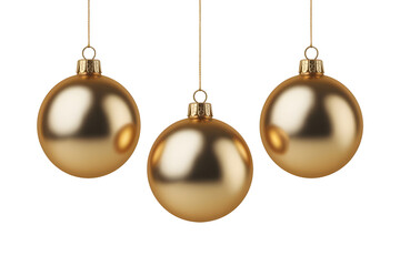 Obraz premium Shiny golden Christmas baubles, ornaments for the holiday season celebration