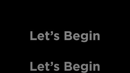 Let's Begin video opener for tutorials, presentations, and creative projects with bold text animation and modern simplicity, ready for your message