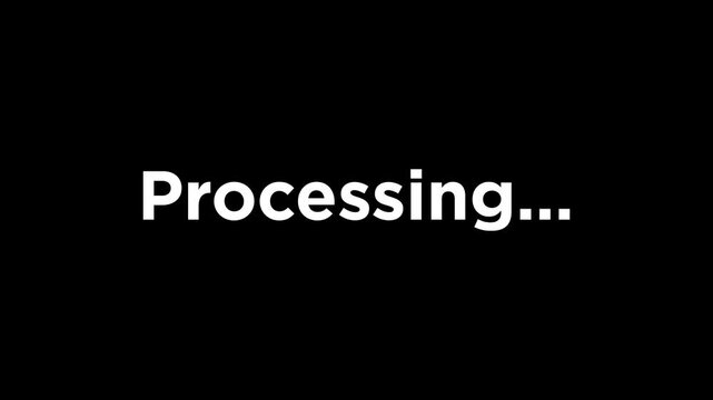Waiting for data processing to complete with a clean black screen background, indicating progress or loading stage for software applications