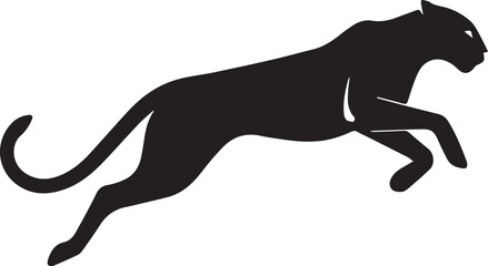 Running Cheetah Silhouette – Fast Leaping Wild Cat Vector Logo