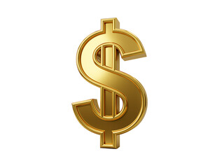 Golden dollar sign icon for finance, banking, and investment wealth
