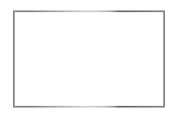 Silver metal frame isolated on transparent background. Realistic steel rectangle photoframe template for pictures and design projects