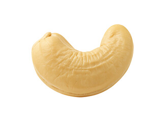 Peeled ripe banana on a white background as a fresh healthy tropical fruit closeup