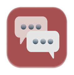 Double Chat Bubble Icon — Red Conversation Symbol