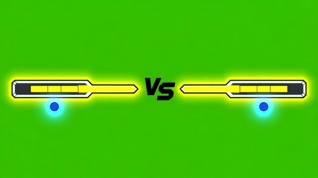 Pixelated Versus Screen with Health Bars and Orbs pixel art