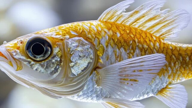 Video A close-up shot of a fish with an unusually large eye