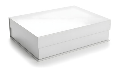 Naklejka premium Plain white rectangular box on a white background